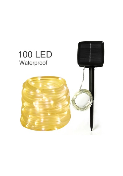 Reedark 100 Led Solar Aydınlatma Ipliği - 10 Metre Su Geçirmez Bahçe Dekorasyon Işıkları