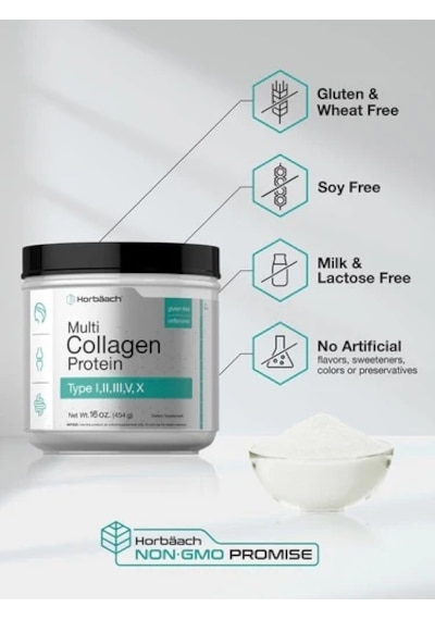 Multi Collagen Protein Types I, Iı, Iıı, V And X 454 Gr.
