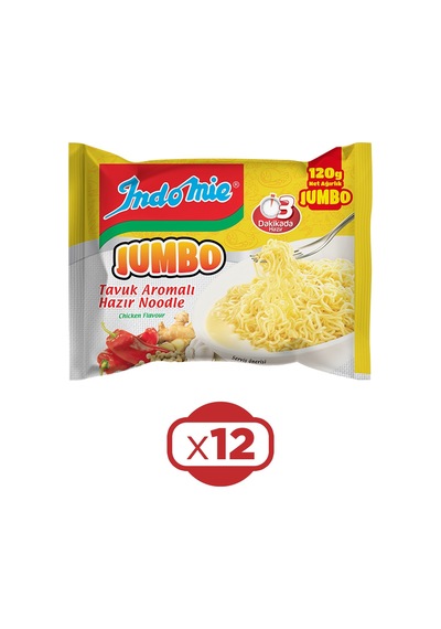 Indomie Noodle Jumbo 120 Gr Tavuklu X 12 Adet