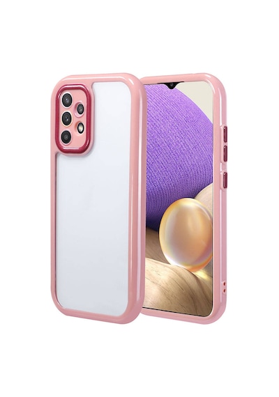 Galaxy A32 4g Kılıf Kamera Korumalı Renkli Kenar Ve Çerçeve Tasarımlı Zore Vitamin Kapak Mürdüm