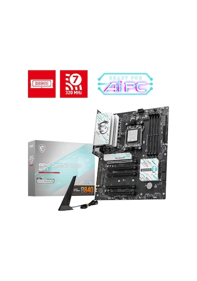 Msı B840 Gamıng Plus Wıfı Am5 Ddr5 8000 Oc Mhz Atx Gaming Oyuncu Anakart