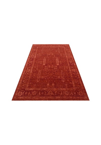 Eko Halı Shıraz Shr 03 Red Vintage Tarzlı Yumuşak Dokulu Modern Makine Halısı Çok Renkli