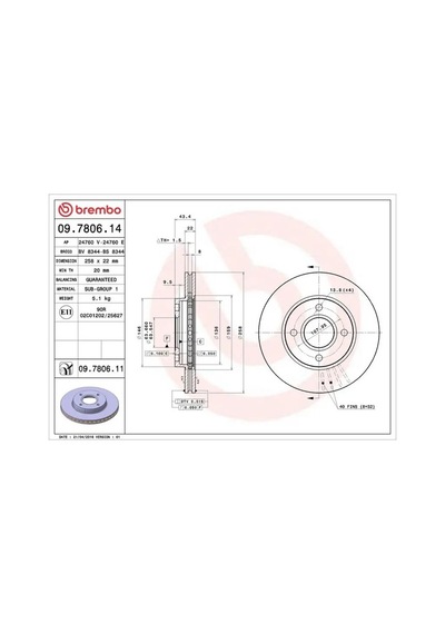 Ford Fiesta 4 Fren Diski On 1996-2002 Brembo 09780611 2adettir