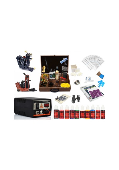 2 Makineli Çantalı Dövme Makinesi Set Full