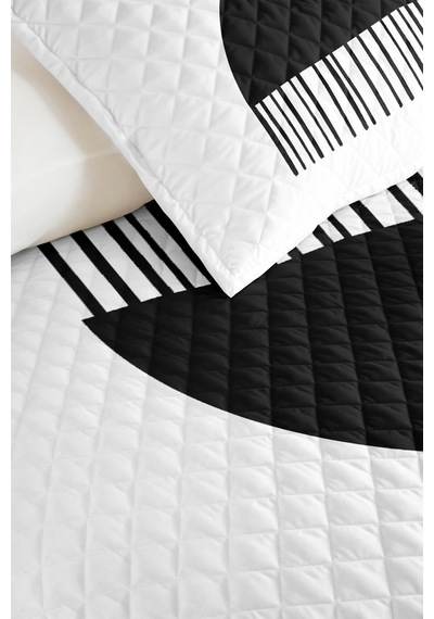 Siyah Beyaz Geometrik Genç Odası Tek Kişilik Pike Takımı-modern Gri 160x220 Cm Kapitone Yatak Örtüsü Haki