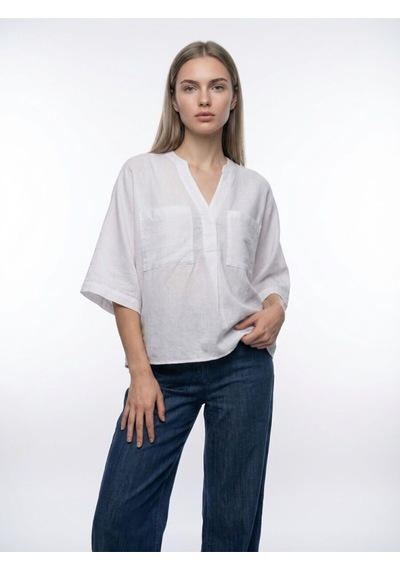 LOFT Loose Fit Kadın Gömlek K.kol Lf2043546 Q1.v1 Beyaz