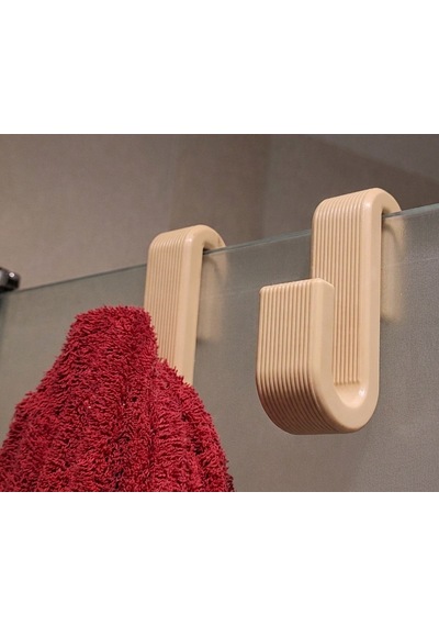 3 Lü Cam Askı Kancası 8 Mm Cam Uyumlu Modern Banyo Havlu Askılığı Bej