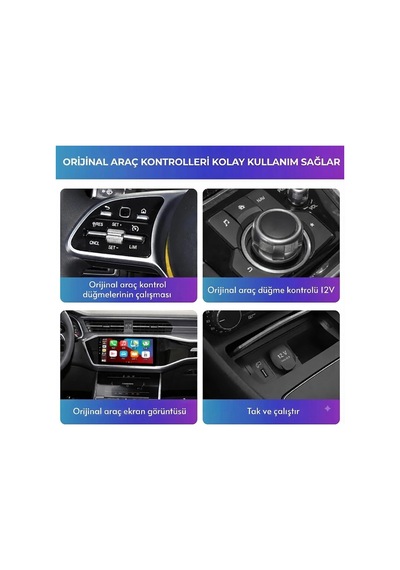 2'si 1 Arada Kablosuz Carplay & Android Auto Mini Usb Adaptör Type-c Otg Destekli Dönüştürücü Diğer