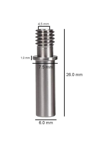 Koodmax 3 Adet 3d Yazıcı Hotend Mega S / Pro / Vyper 4.1 Düz Boyun Hortumu Paslanmaz Çelik Barel