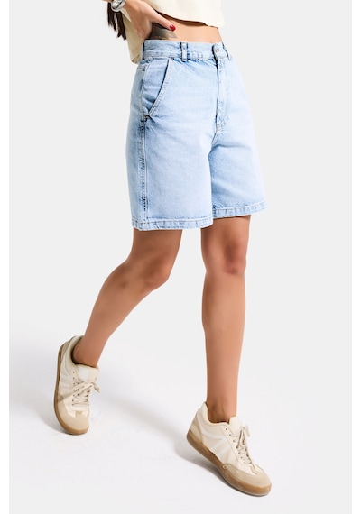 it's basic Kadın Ice 4s6-3 Skater Fit Bermuda Denim Şort Ice Rengi