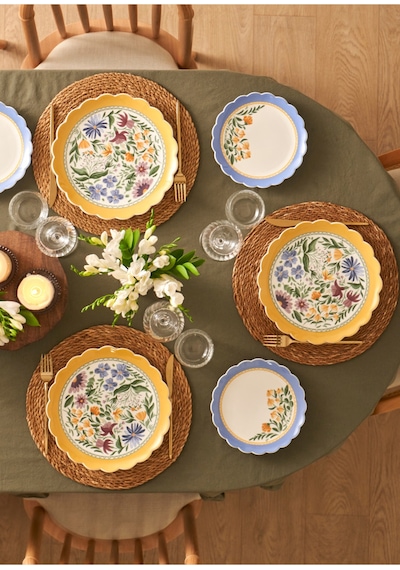Bella Maison Bianca New Bone 6'lı Servis Tabağı Seti 26 Cm Sarı