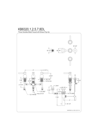 Kingston Brass Kb6321dl Concord Bide Bataryası, Parlak Krom, 8 X 2,13 X 2,13 Altın