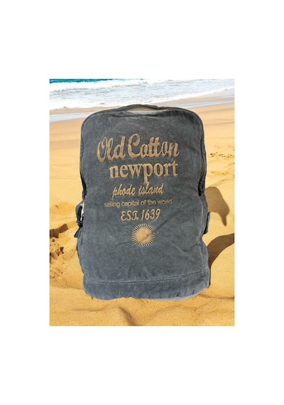 Old Cotton Cargo Kaliteli Vintage Disayn Laptop Bölmeli Sırt Gezi Çantası Leone Bag Oil 5100 Siyah
