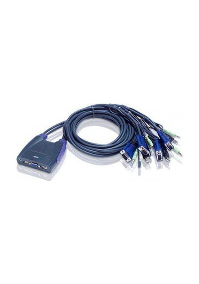 4 Portlu USB Kvm (Keyboard/Video Monitor/Mouse) Switch- Hoparlör