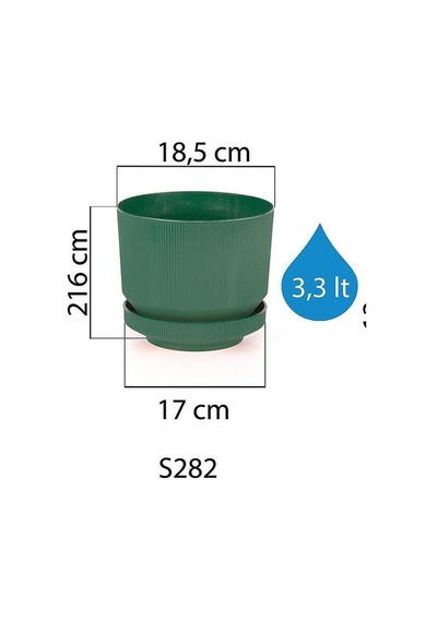 Serinova Lüks Çizgili Desenli Saksı 3.3 Lt