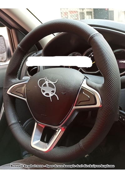 Renault Symbol 2017 sonrası  - Spor desen komple direksiyon kılıfı siyah dikiş