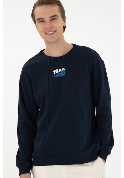 U.S. Polo Assn. Erkek Comfort Fit Bisiklet Yaka Lacivert Sweatshirt 50293430-VR033