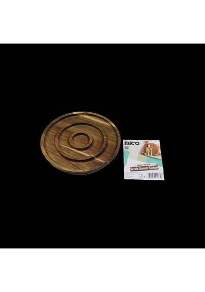 Hubrendy Tedarik Akasya Ahşap 3 Bölmeli Yuvarlak Servis Tepsisi 20 Cm - 50'li Paket 1456034