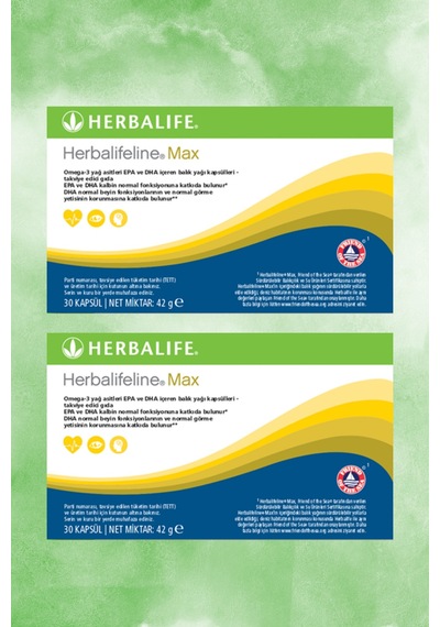 Herbalife Herbalifeline Max Omega 3 Balık Yağı Takviye Edici Gıda 2 Kutu 60 Tablet