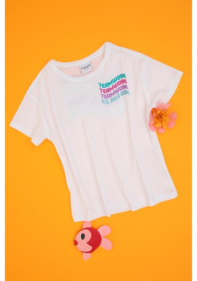 U.s. Polo Assn. Kız Çocuk Beyaz Tişört 50300971-vr013 Beyaz