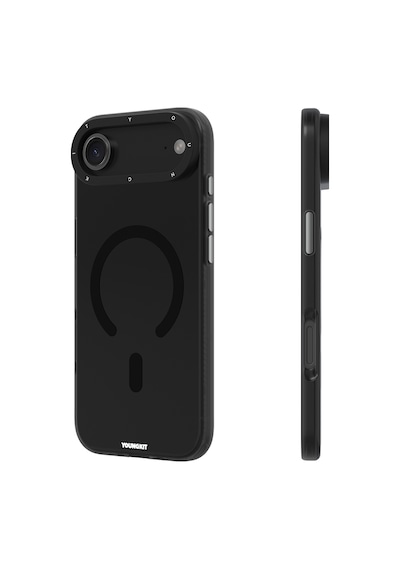 Apple Uyumlu iPhone 17 Air Kılıf M-safe Şarj Özellikli Youngkit Hidden Sand Serisi Kapak Siyah Siyah
