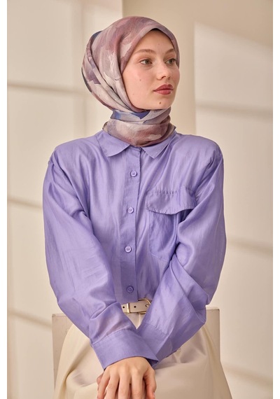 Silk Home Olinda İpek Eşarp 47004-10 Gri, Mor, Lacivert, Bordo