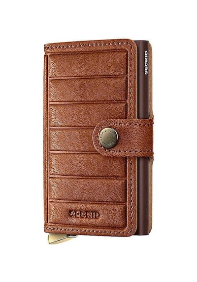 Secrid Premium Miniwallet+ Emboss Lines Kartlık Cüzdan, Kahve Çok Renkli