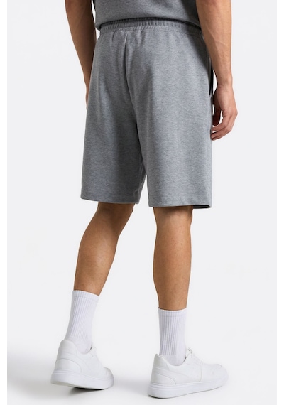 Gri Melanj Oversize Fit Basic Erkek Şort Takım - 85292 GRİ MELANJ