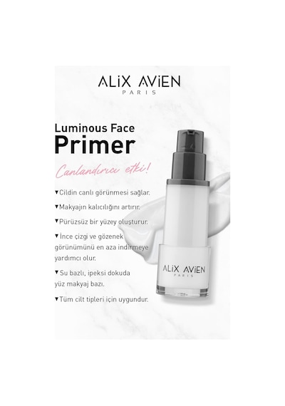Alix Avien Gözenek Karşıtı Parlak Cilt Görünümlü Su Bazlı Makyaj Bazı 30 ML