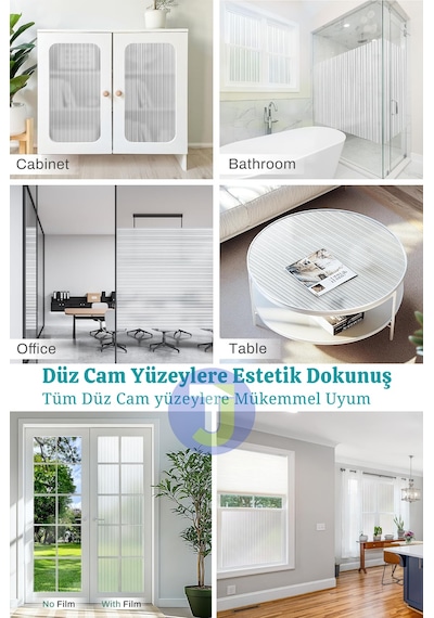 Technojet Statik Buzlu Desenli Cam Kaplama Filmi Duşa Kabin Ofis Balkon Dekorasyon Folyo 60cmx100cm Tk2027