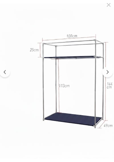 Missidea Basic Portatif Bez Dolap Metal İskeletli Kumaş Gardırop Gri Gri