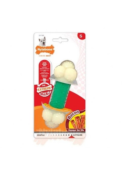 Nylabone Domuz Pastırması Aromalı Köpek Çiğneme Kemiği S
