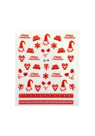 No.14 - 3d Tasarım Yapışkan Tırnak Sticker Tırnak Dövmesi Nail Art