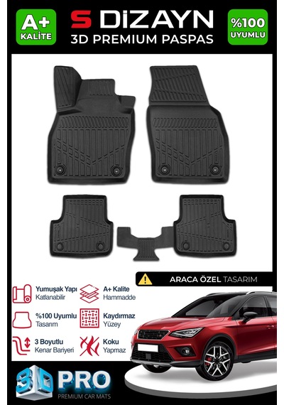 Seat Arona 3d Pro Havuzlu Paspas 2017 Üzeri A+ Kalite 3ds-sdz170