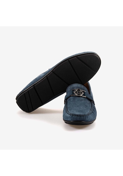 Mocassini Tokalı Erkek Loafer M584 Kot Mavi Süet