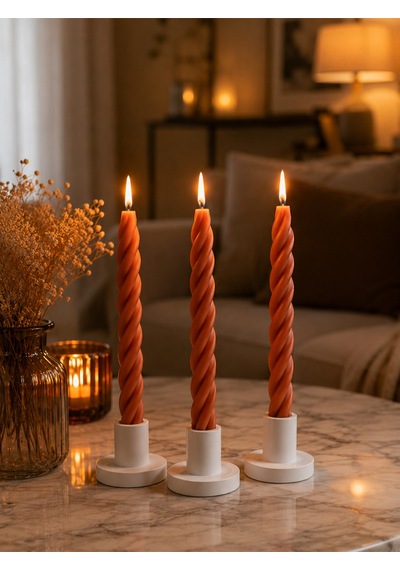 Coral Twist 3 Lü Mum Seti Kırmızı