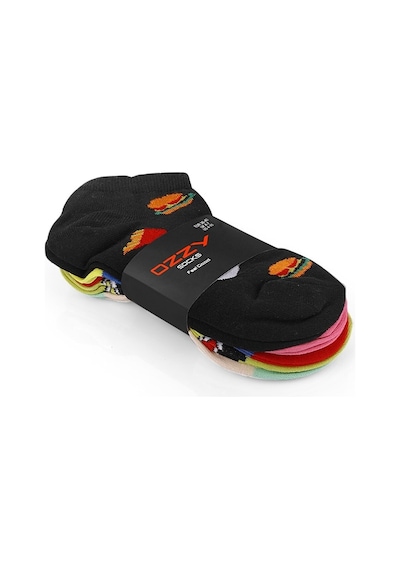 Ozzy Socks 5 Çift Eğlenceli Desenler Kadın Patik Çorap Ozzyp007 Çok Renkli2