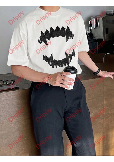 Flood Of Style Unisex Teeth Tshirt Beyaz