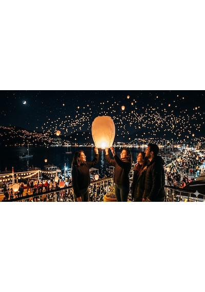 Büyük Boy Dilek Feneri - Dilek Balonu Renkli Şans Feneri Kutlama, Doğum Günü, Düğün