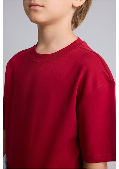 Defacto %100 Pamuk Oversize Bisiklet Yaka Kısa Kollu Basic Tişört Erkek Çocuk G6486a826aubr196 Bordo-br196