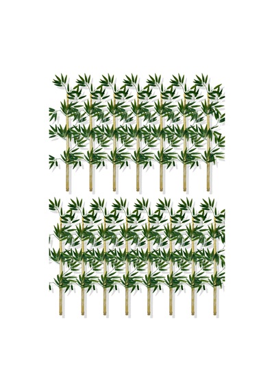 Cihan Çiçekçilik Yapay Yoğun Yapraklı 110 Cm 15 Adet Dekoratif Bambu Çubuğu Islak Doku Yeşil