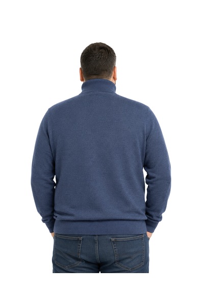 Battalmoda Erkek Büyük Beden İndigo Tam Balıkçı Triko Kazak 3xl-4xl-5xl-6xl