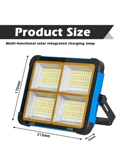 L03 Solar Taşınabilir Led Kamp Lambası 150w 306 Led Usb Şarjlı Powerbank Özellikli Su Geçirmez Flaşhör 4 Mod Ip66 Açık Mavi