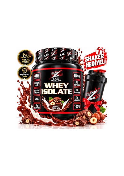 Whey Isolate Proteın 2100 Gr Fındık Aroma + Shaker  Çikolata
