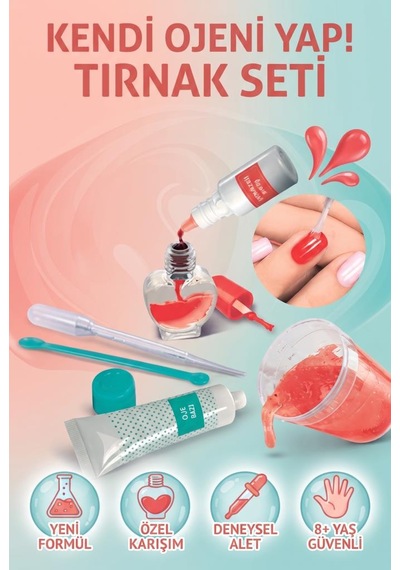 Clemento-ni Lisanslı Kendi Ojeni Yap Parlak Kırmızı Kolay Uygulanan Eğlenceli Oyuncak Tırnak Seti