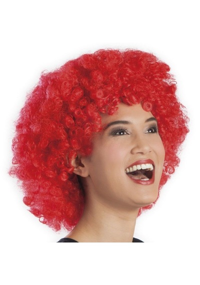 Kırmızı Renk Kıvırcık Afro Bonus Peruk 5691 "