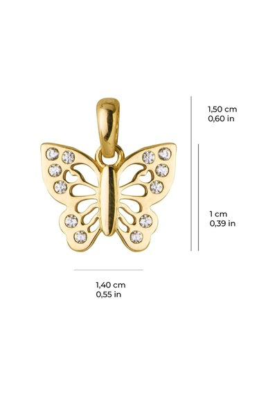 Goldkupe 14 Ayar Taşlı Kelebek Altın Kolye Ucu 0,98 Gr-6136 Altın