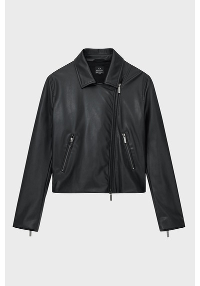 Armani Exchange Bayan Deri Ceket Xw001433 Af16618 Uc001 Siyah Siyah