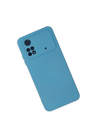 Cosmotex Newface Xiaomi Poco M4 Pro 4g Kılıf Nano İçi Kadife Silikon - Mavi