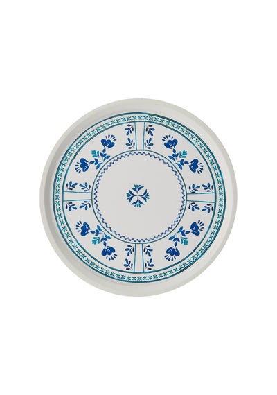 Zuccii Home Santorini Yuvarlak Tepsi - Renkli - 35,5 Cm Çok Renkli